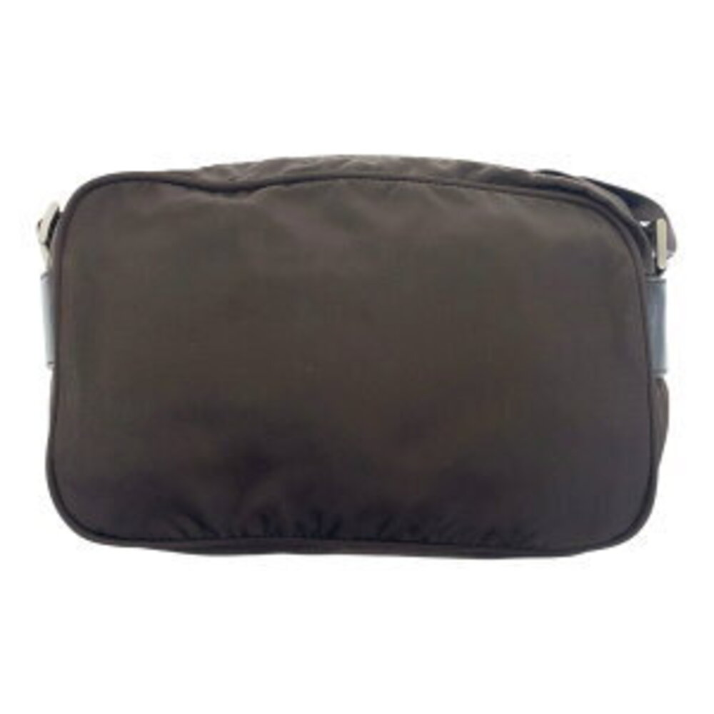 Prada Shoulder Tessuto brown nylon leather logo triangular plate Bag